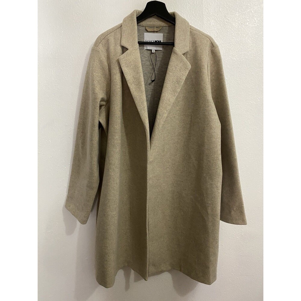 Fashion Nova Open Front Tan Jacket 2X New, Without Tag